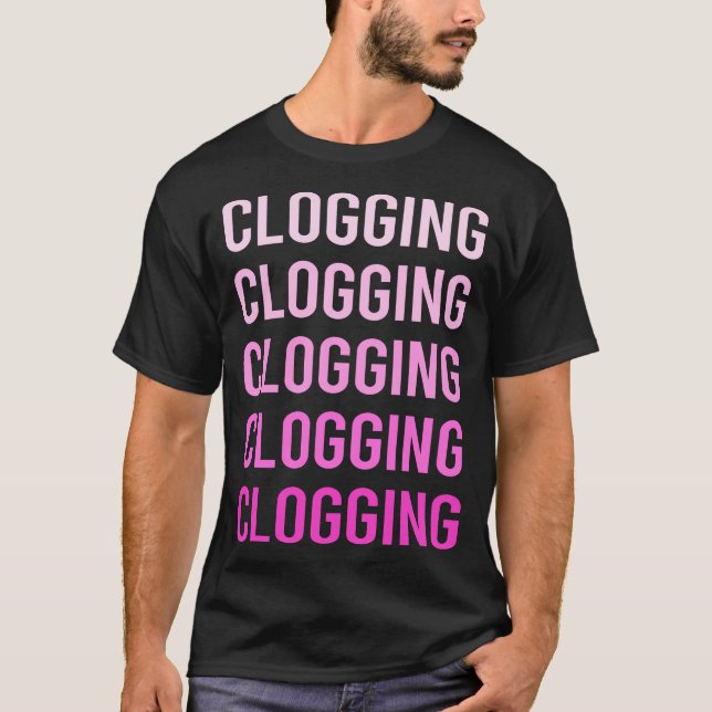 Camiseta Clogger de Clog de cierre de texto rosa (Anverso)