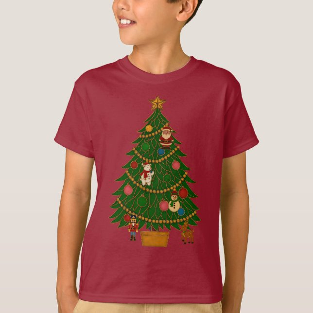 Camiseta Cloisonne Art Christmas Tree Character Ornaments (Anverso)