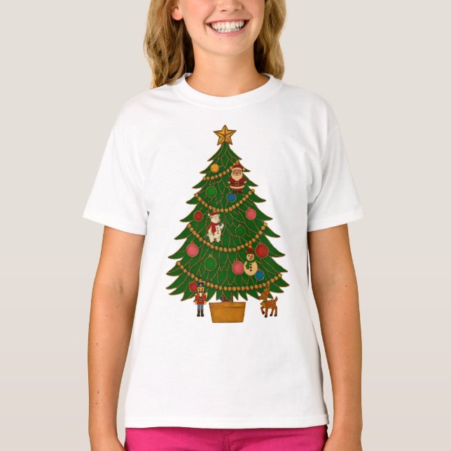 Camiseta Cloisonne Art Christmas Tree Character Ornaments (Anverso)