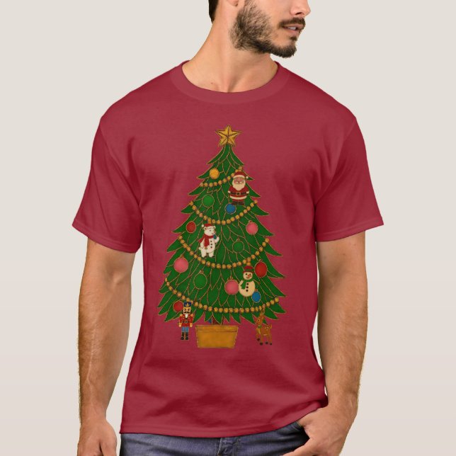 Camiseta Cloisonne Art Christmas Tree Character Ornaments (Anverso)