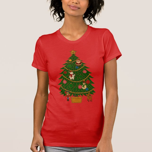 Camiseta Cloisonne Art Christmas Tree Character Ornaments (Anverso)