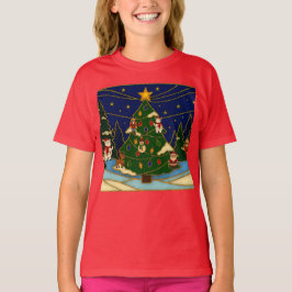 Camiseta Cloisonne Art Whimsical Forest Classic Christmas 