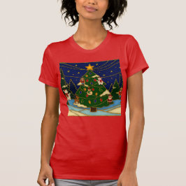 Camiseta Cloisonne Art Whimsical Forest Classic Christmas 