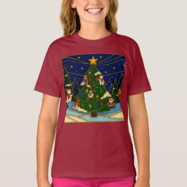 Camiseta Cloisonne Art Whimsical Forest Classic Christmas 