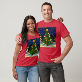 Camiseta Cloisonne Art Whimsical Forest Classic Christmas 