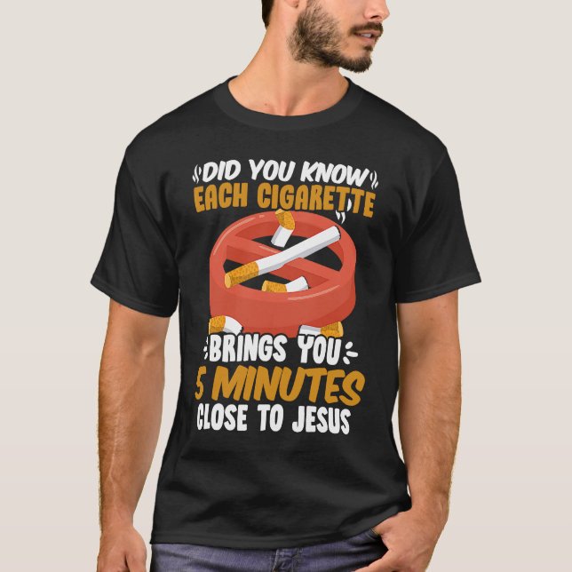 Camiseta Close To Jesus  No Tobacco Day Anti Cigarettes Ant (Anverso)