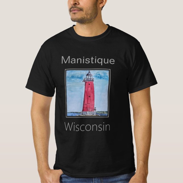 Camiseta Closeup Manistique East Breakwater Light, Michigan (Anverso)