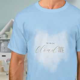 Camiseta Cloud 9 Celestial Azul Baby Shower Papá Familia