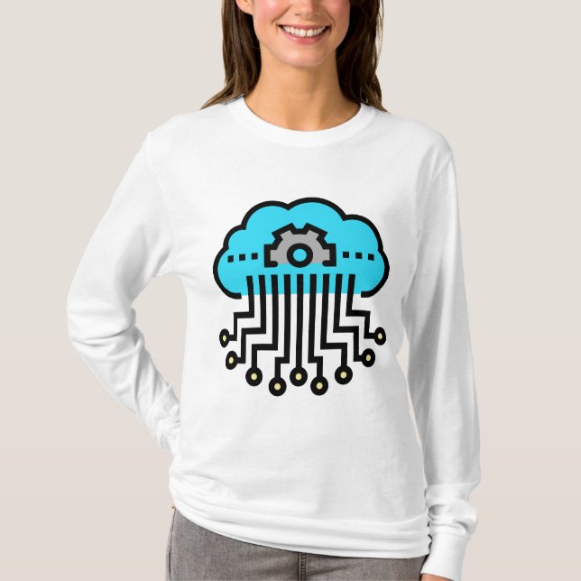 Camiseta Cloud Computing Network Circuit Gear Tech (Anverso)