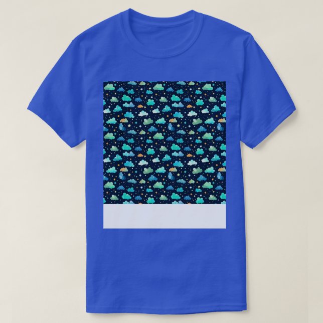 Camiseta Cloud Seamless Pattern Sky Cloudscape Day Flotante (Diseño del anverso)