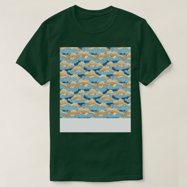 Camiseta Cloud Seamless Pattern Sky Cloudscape Day Flotante (Diseño del anverso)