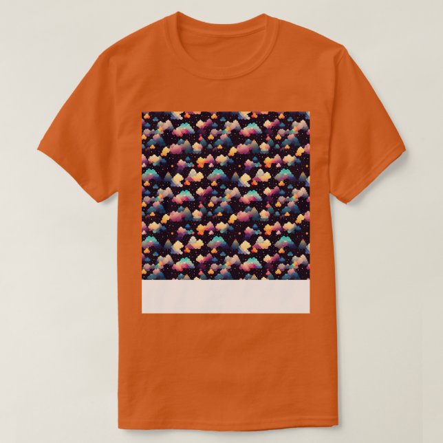 Camiseta Cloud Seamless Pattern Sky Cloudscape Day Flotante (Diseño del anverso)
