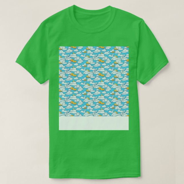 Camiseta Cloud Seamless Pattern Sky Cloudscape Day Flotante (Diseño del anverso)