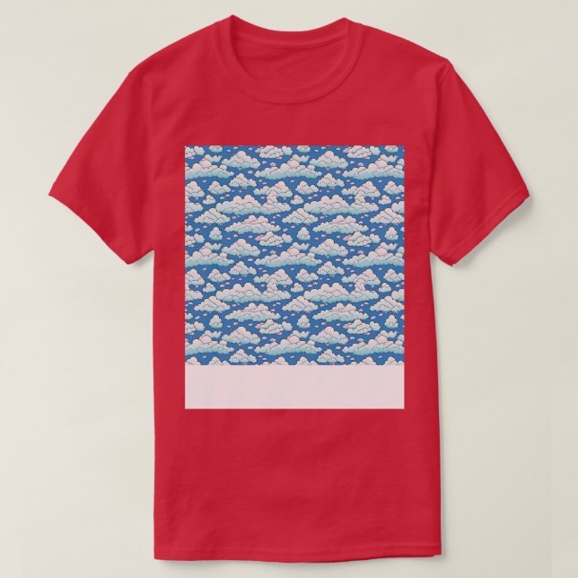 Camiseta Cloud Seamless Pattern Sky Cloudscape Day Flotante (Diseño del anverso)