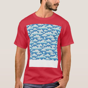 Camiseta Cloud Seamless Pattern Sky Cloudscape Day Flotante