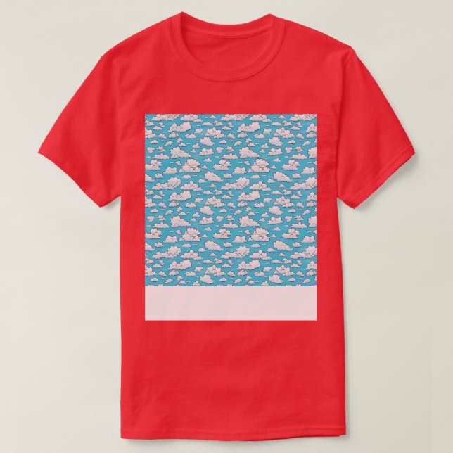 Camiseta Cloud Seamless Pattern Sky Cloudscape Day Flotante (Diseño del anverso)