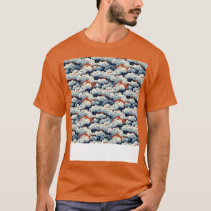 Camiseta Cloud Seamless Pattern Sky Cloudscape Day Flotante