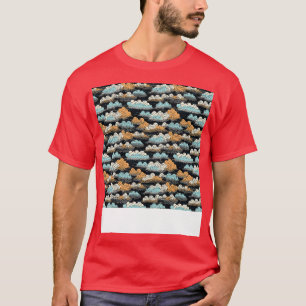 Camiseta Cloud Seamless Pattern Sky Cloudscape Day Flotante