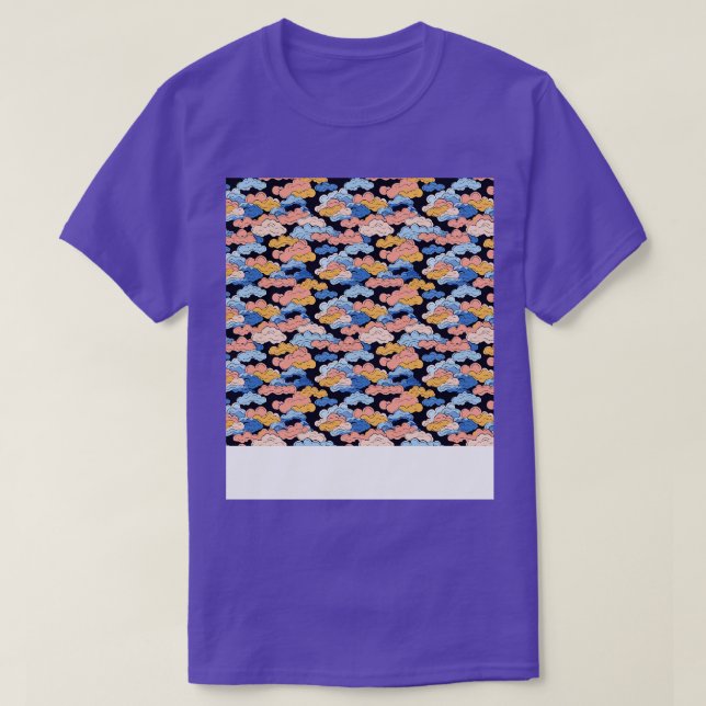 Camiseta Cloud Seamless Pattern Sky Cloudscape Day Flotante (Diseño del anverso)