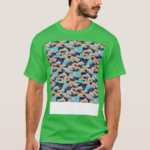 Camiseta Cloud Seamless Pattern Sky Cloudscape Day Flotante