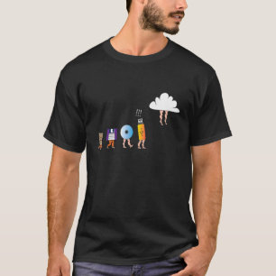 Camiseta Cloud Storage Computer Evolution USB CD File Serv
