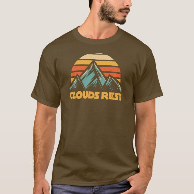 Camiseta Clouds Rest Mountain Yosemite Retro Turquoise (Anverso)