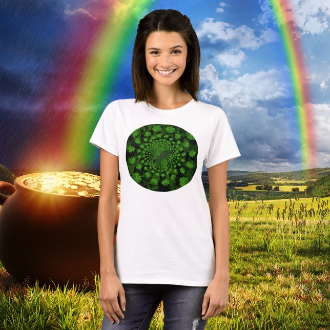 Camiseta Clover Kaleidoscope de cuatro hojas (Four Leaf Clover Kaleidoscope T-Shirt)
