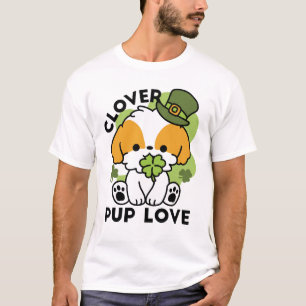 Camiseta Clover Pup Love - Diseño de perros del Día de San 