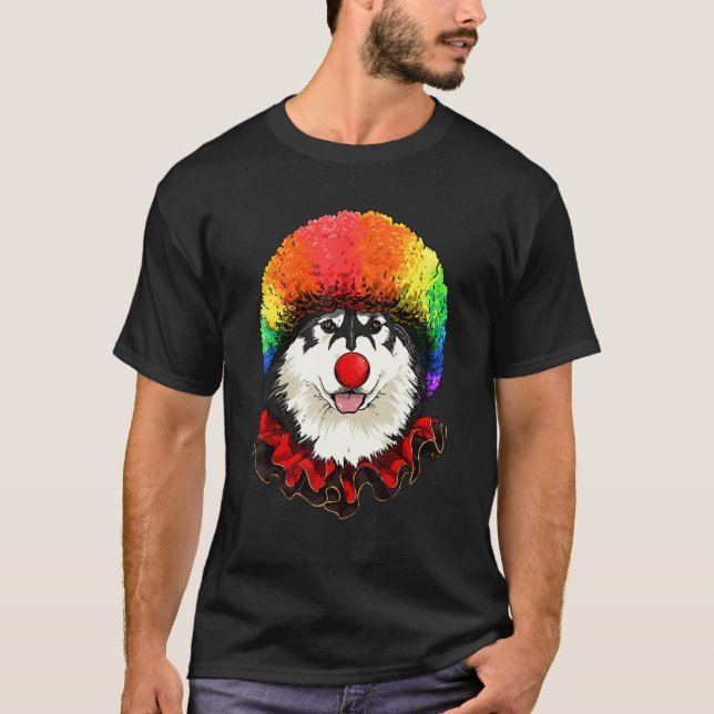 Camiseta Clown Alaskan Malamute Carnival Circus Staff Husky (Anverso)