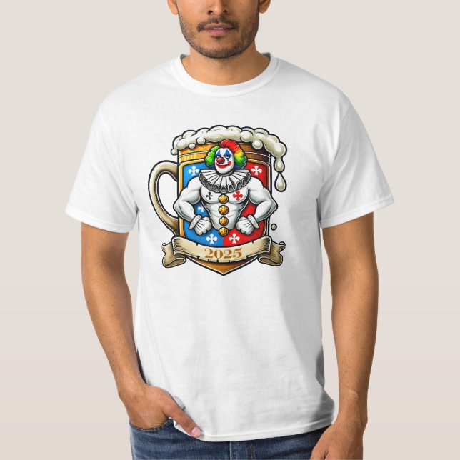 Camiseta Clown, Bierkrug, Bodybuilding - Fasching Karneval (Anverso)