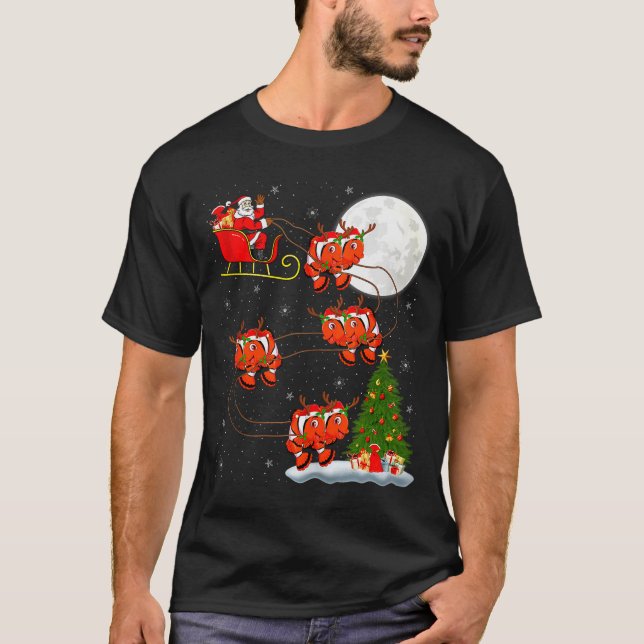 Camiseta Clown Fish Santa Sleigh Flying Funny Magical Chris (Anverso)