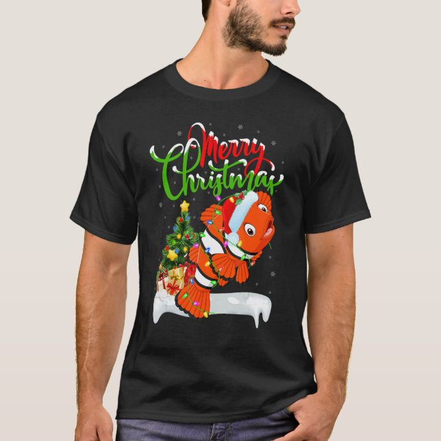 Camiseta Clown Fish   Xmas Decorations Santa Clown Fish Chr (Anverso)
