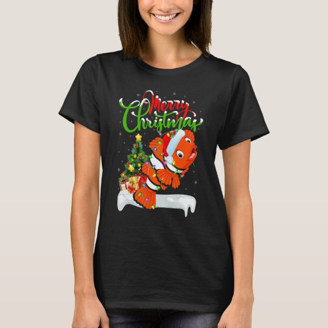 Camiseta Clown Fish   Xmas Decorations Santa Clown Fish Chr (Anverso)