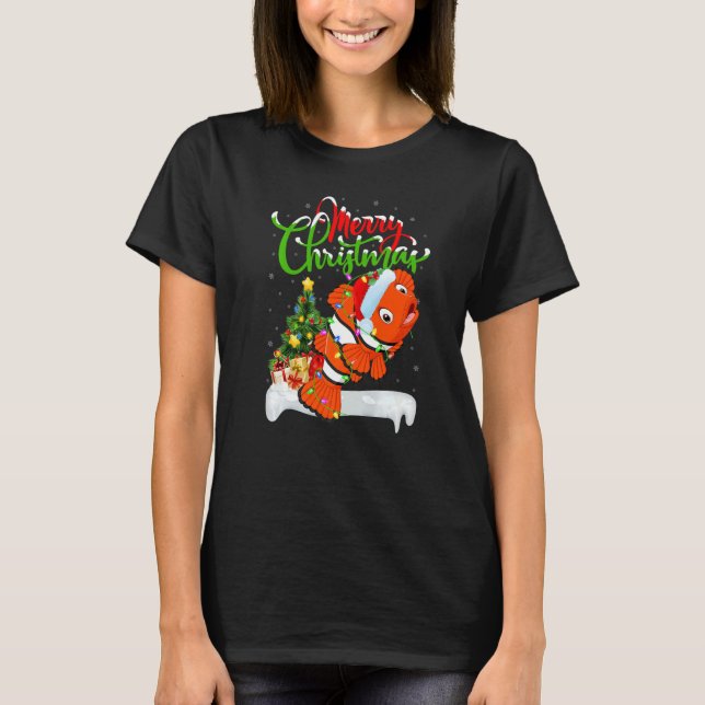 Camiseta Clown Fish  Xmas Decorations Santa Clown Fish Chri (Anverso)