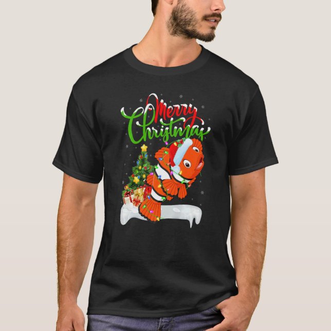 Camiseta Clown Fish  Xmas Decorations Santa Clown Fish Chri (Anverso)