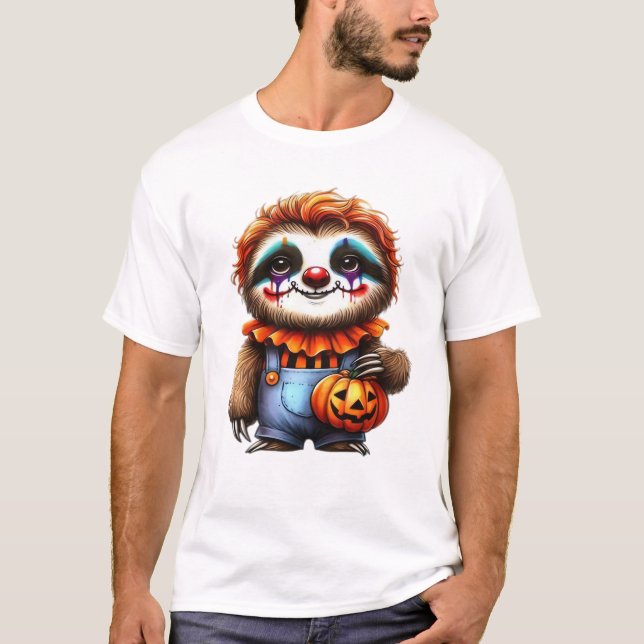 Camiseta Clown Sloth Halloween Oversized T-Shirt (Anverso)