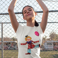 Clown With A Balloon Girls T-Shirt