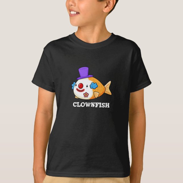 Camiseta Clownfish Gracioso Pescado Animal Pun Dark BG (Anverso)