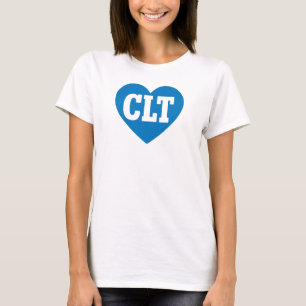 Camiseta CLT Charlotte NC Heart Design - Negrita Blue Varsi