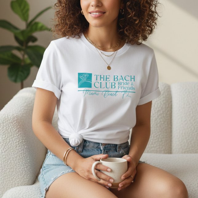 Camiseta Club Bach Despedida de Soltera Azul Moderno (Bach Club Modern Blue Bachelorette T-Shirt)