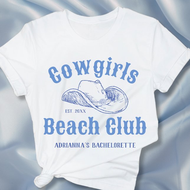 Camiseta Club Coastal de Playa Cowgirl Bachelorette Persona (Coastal Cowgirl Beach Club Bachelorette Custom T-Shirt)