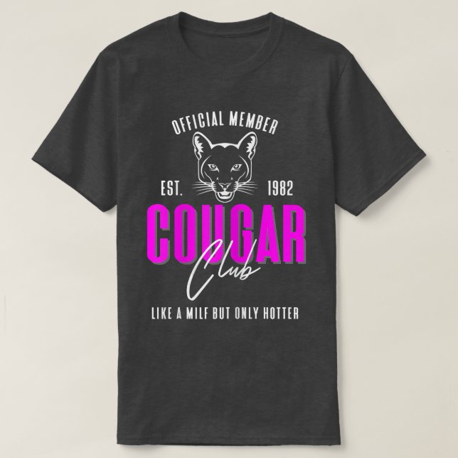 Camiseta Club Cougar para mujeres 40 cumpleaños Este 1982 (Diseño del anverso)