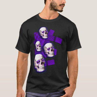 Camiseta club D de Emo de los cráneos púrpuras de los