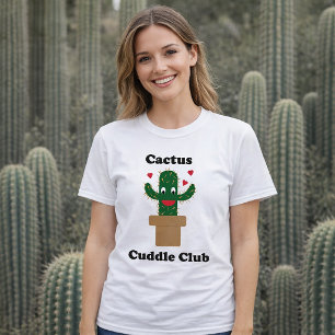Camiseta Club de Abrazo de Cactus Dibujo Animado de Cactus 