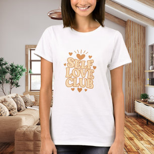 Camiseta Club de amor propio beige cita humor