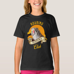 Camiseta Club de Aventuras Atardecer Retro Tigre Dientes de
