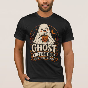 Camiseta Club de Café Fantasma Halloween Lindo y Espeluznan
