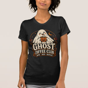Camiseta Club de Café Fantasma Halloween Lindo y Espeluznan