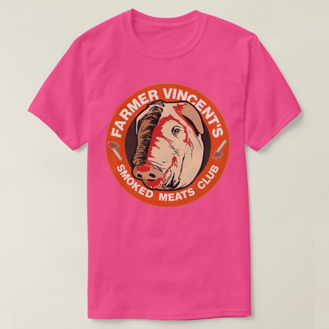 Camiseta Club de carne ahumada con vincents para granjeros (Diseño del anverso)