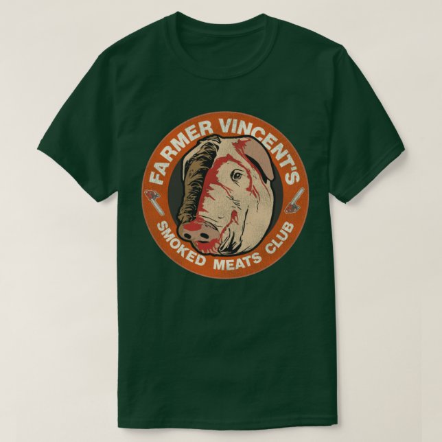 Camiseta Club de carne ahumada con vincents para granjeros (Diseño del anverso)